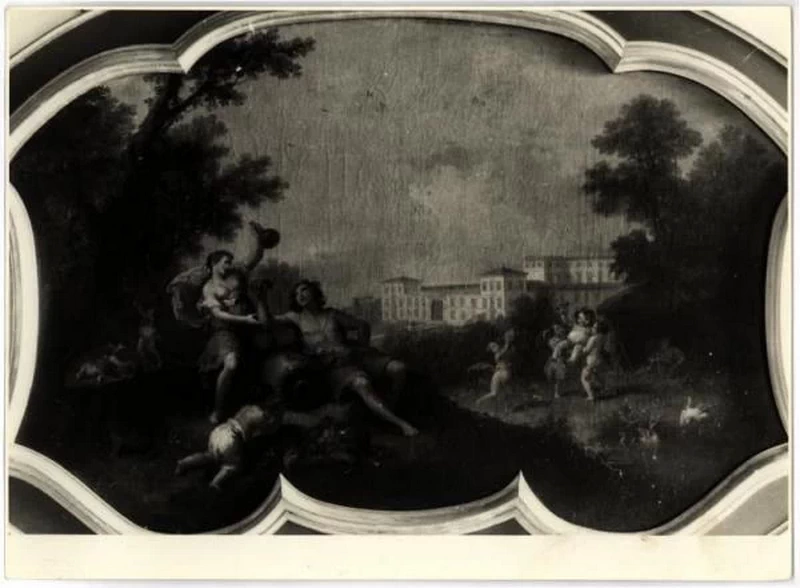 Veduta con palazzo. Isola Bella - Villa Borromeo